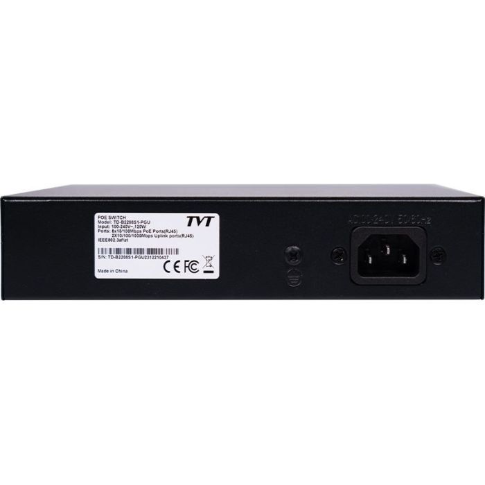 Коммутатор сетевой TVT DIGITAL TD-B2208S1-PGU изображение 3