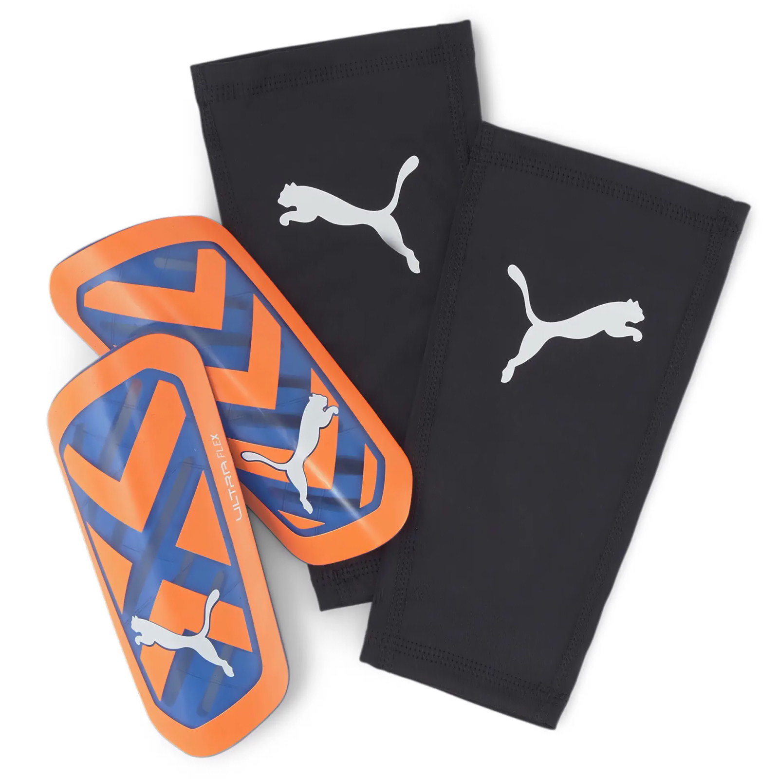 Футбольные щитки Puma Ultra Flex Sleeve 030871-01 синій, помаранчевий Уні M (4065452956257)
