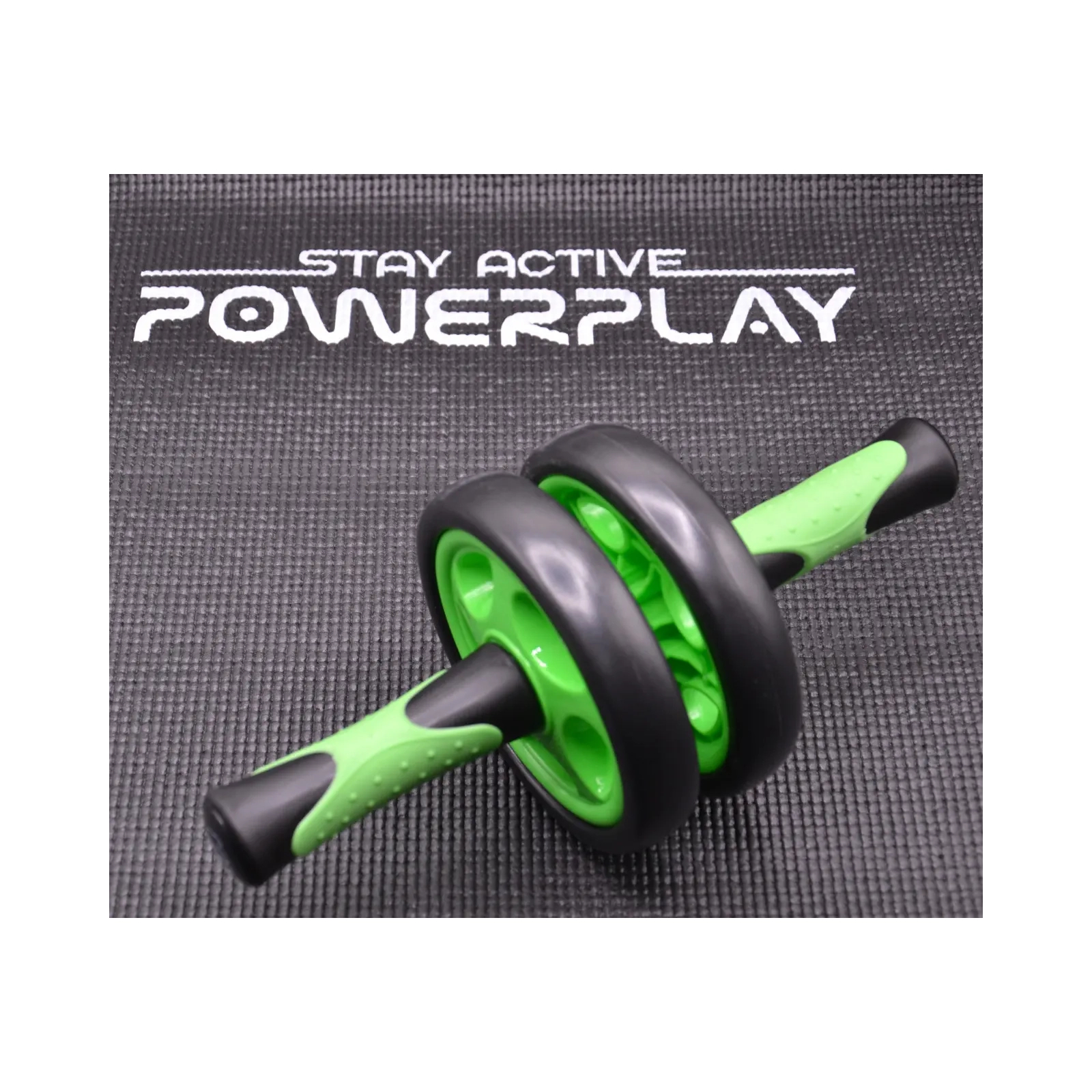 Ролик для пресса PowerPlay подвійний Dual-Core Ab Wheel Чорно-зелений (PP_4327_Black/Green) изображение 5