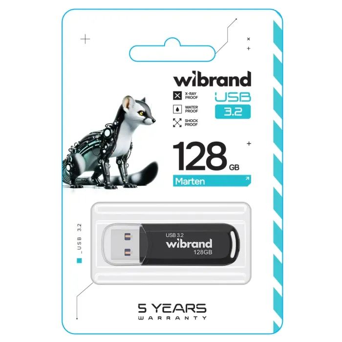 USB флеш накопичувач Wibrand 32GB Marten Black USB 3.2 Gen 1 (USB 3.0) (WI3.2/MA32P10B) зображення 2
