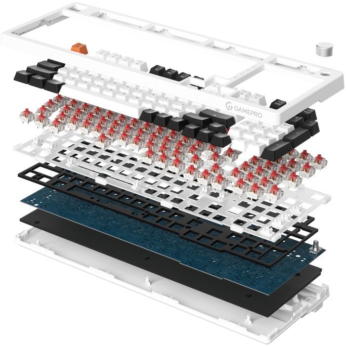 Клавиатура GamePro MK170W Hot-Swap Red Swich RGB USB UA White (MK170W) изображение 2