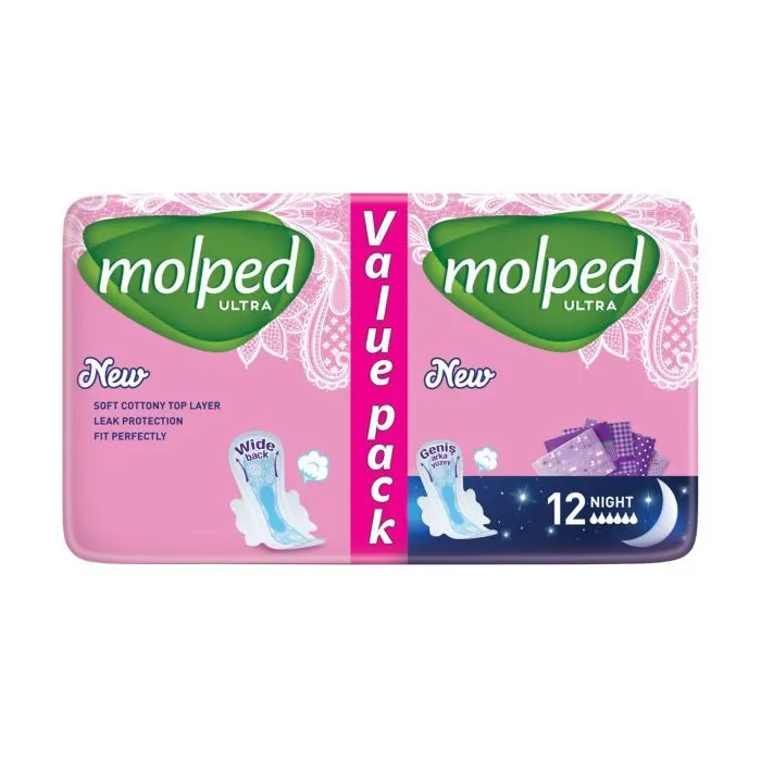 Гігієнічні прокладки Molped Ultra Night 6 крапель 12 шт. (8690536825202)