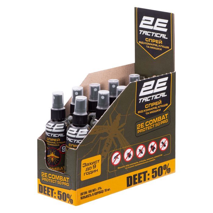 Спрей от насекомых 2E Tactical Combat Protect 50 Pro От комаров, клещей и мошки 100 мл (2E-RPLNTDT50-100) изображение 2