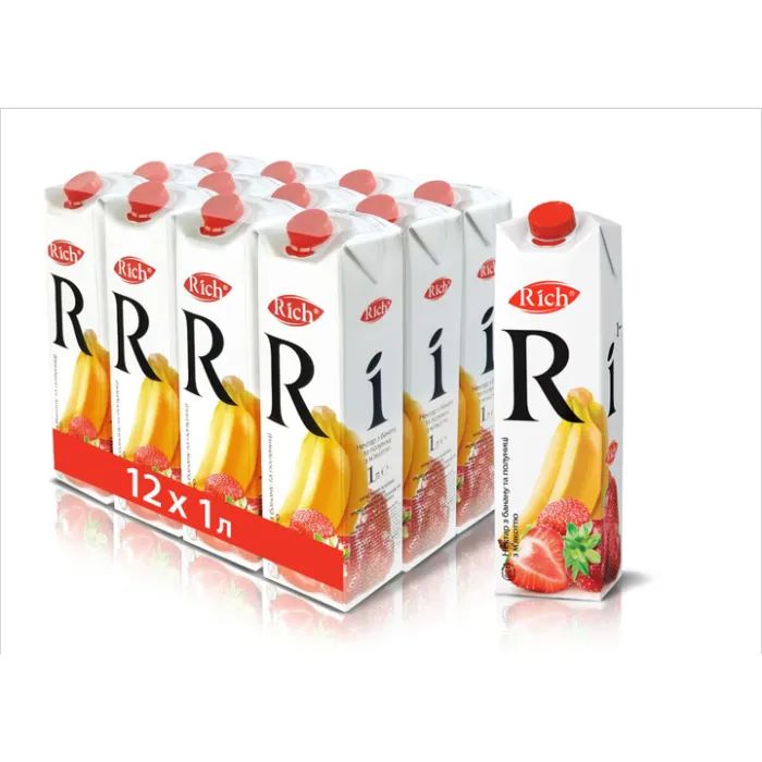 Сок Rich Бананово-клубничный нектар с мякотью 1 л (4820039352750) изображение 2