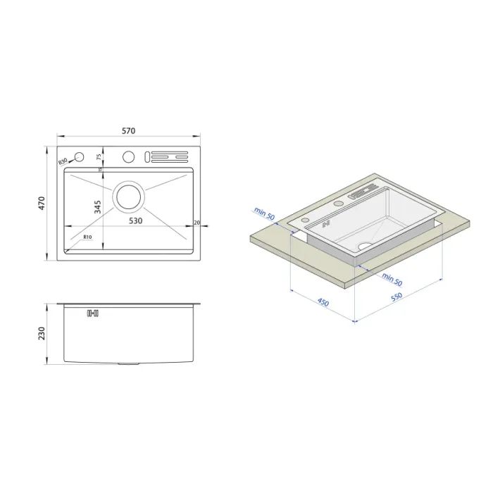 Мойка кухонная Nett NB-5747 (042025) изображение 5
