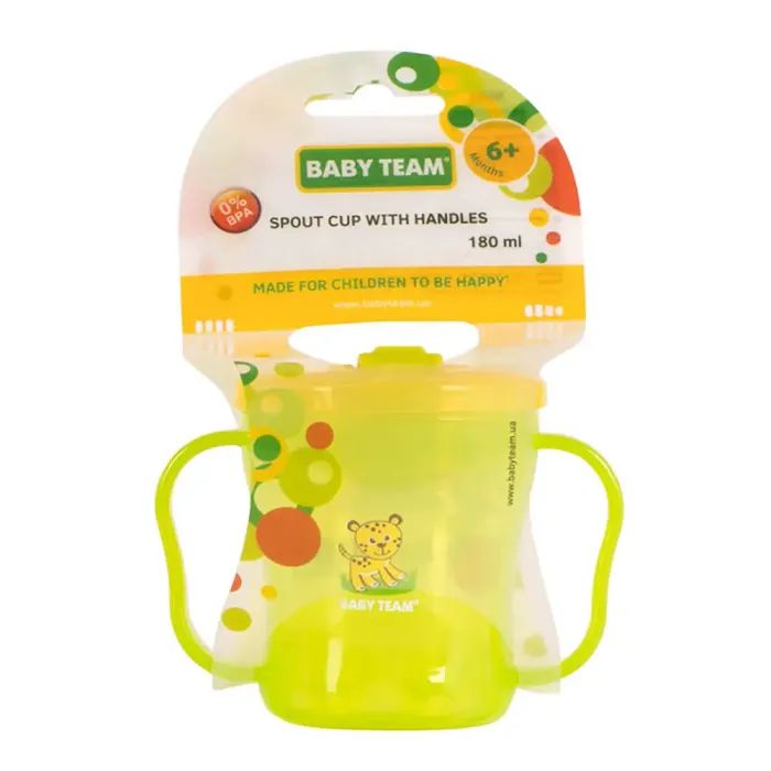 Поїльник-непроливайка Baby Team З ручками і складним носиком 180 мл (4824428050029) зображення 2
