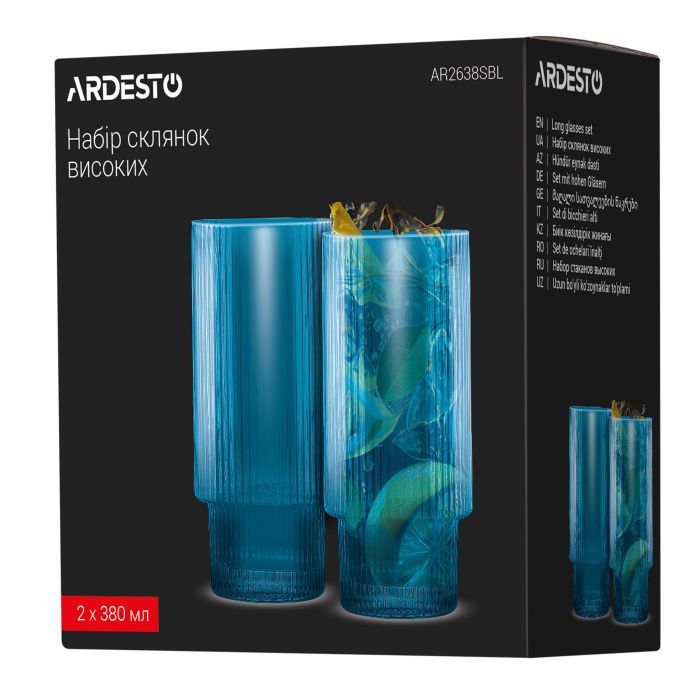 Набор стаканов Ardesto 380мл, 2шт, скло, зелений (AR2638SGR) изображение 7