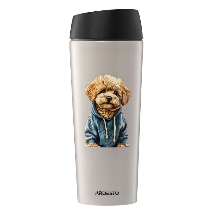 Термокружка Ardesto Coffee Time Maltipoo 450мл, нержавіюча сталь, бежевий (AR2645MP) > цены в Киеве и Украине Термокружка Ardesto Coffee Time Maltipoo 450мл, нержавіюча сталь, бежевий (AR2645MP)