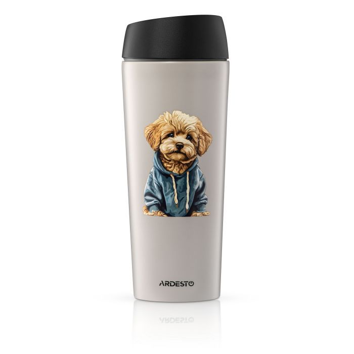 Термокружка Ardesto Coffee Time Maltipoo 450мл, нержавіюча сталь, бежевий (AR2645MP) изображение 2 Термокружка Ardesto Coffee Time Maltipoo 450мл, нержавіюча сталь, бежевий (AR2645MP) изображение 2