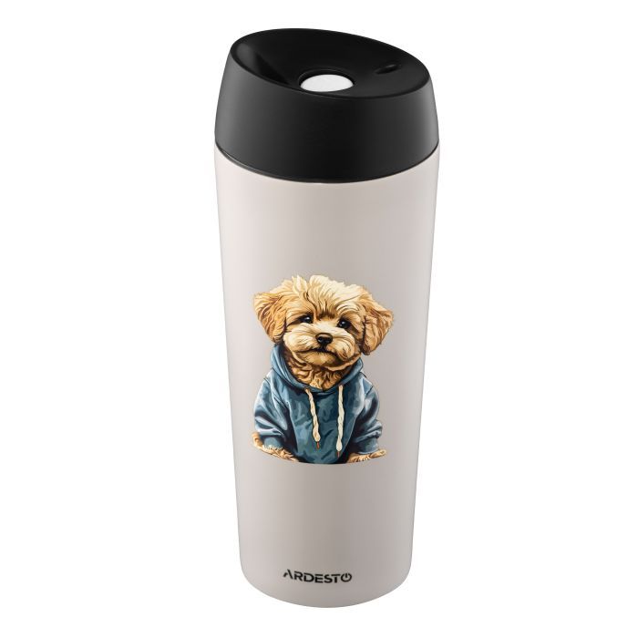 Термокружка Ardesto Coffee Time Maltipoo 450мл, нержавіюча сталь, бежевий (AR2645MP) изображение 3 Термокружка Ardesto Coffee Time Maltipoo 450мл, нержавіюча сталь, бежевий (AR2645MP) изображение 3