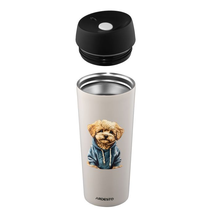 Термокружка Ardesto Coffee Time Maltipoo 450мл, нержавіюча сталь, бежевий (AR2645MP) изображение 5 Термокружка Ardesto Coffee Time Maltipoo 450мл, нержавіюча сталь, бежевий (AR2645MP) изображение 5