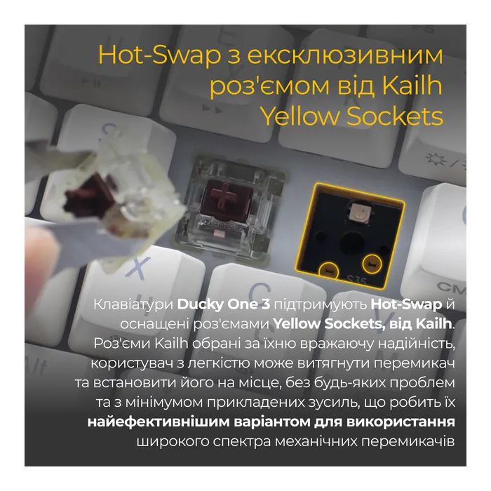 Клавиатура Ducky One 3 Mini Cherry MX Brown RGB UA USB White (DKON2161ST-BUAPXPWWWSC1) изображение 5