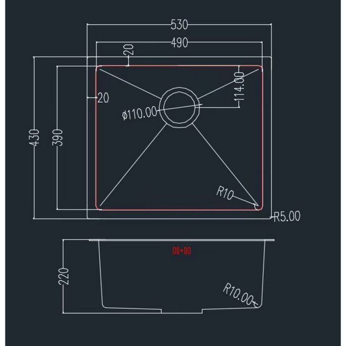 Мийка кухонна GRANADO Under top max STEEL S201 black honeycomb (GS07201BH) зображення 10