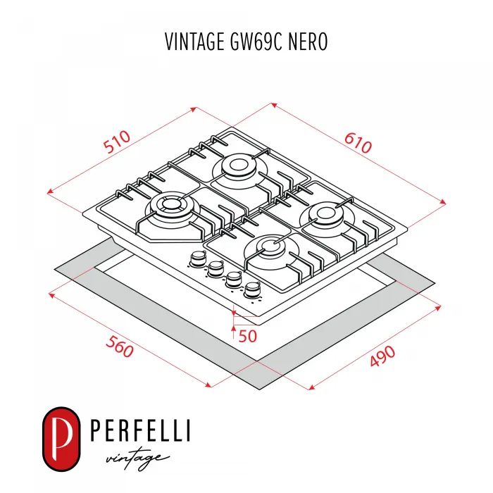 Варочна поверхня Perfelli VINTAGE GW69C BEIGE зображення 12