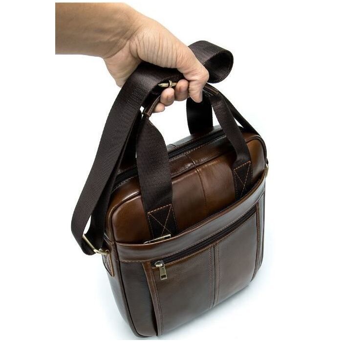 Сумка Vintage Мужская кожаная Коричневая (14789) изображение 10