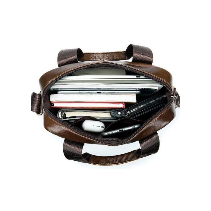 Сумка Vintage Мужская кожаная Коричневая (14789) изображение 9