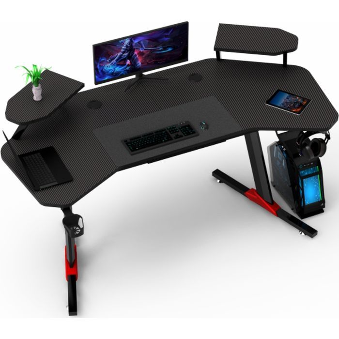Компьютерный стол GT Racer GT Racer T-1246 (160x60x73) Black (T-1246 (160x60x73) Black) изображение 4