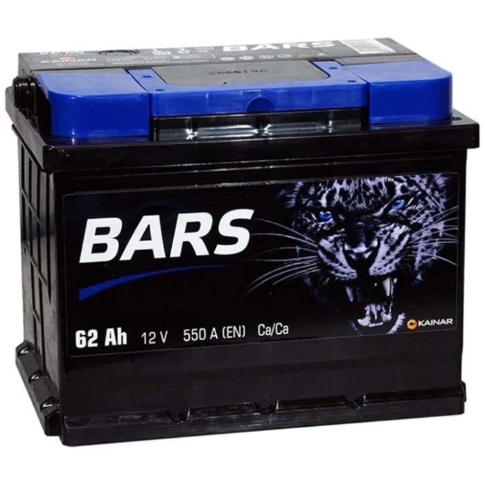 Аккумулятор автомобильный Bars 62Ah (+/-) (550EN)