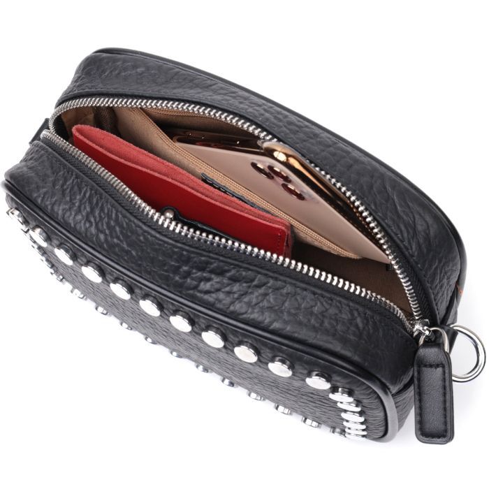 Сумка Vintage Из натуральной кожи Черная (22333) изображение 6