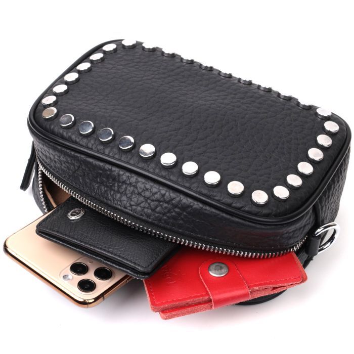 Сумка Vintage Из натуральной кожи Черная (22333) изображение 8