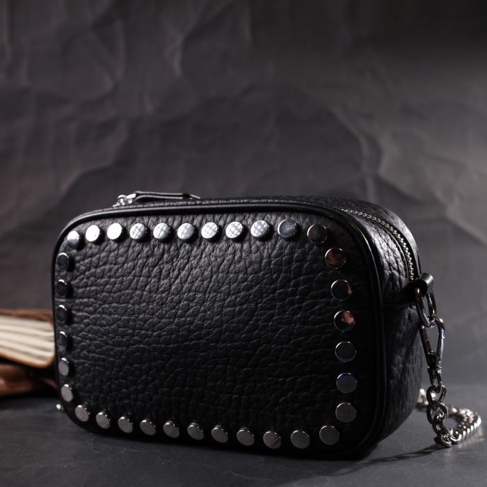 Сумка Vintage Из натуральной кожи Черная (22333) изображение 9