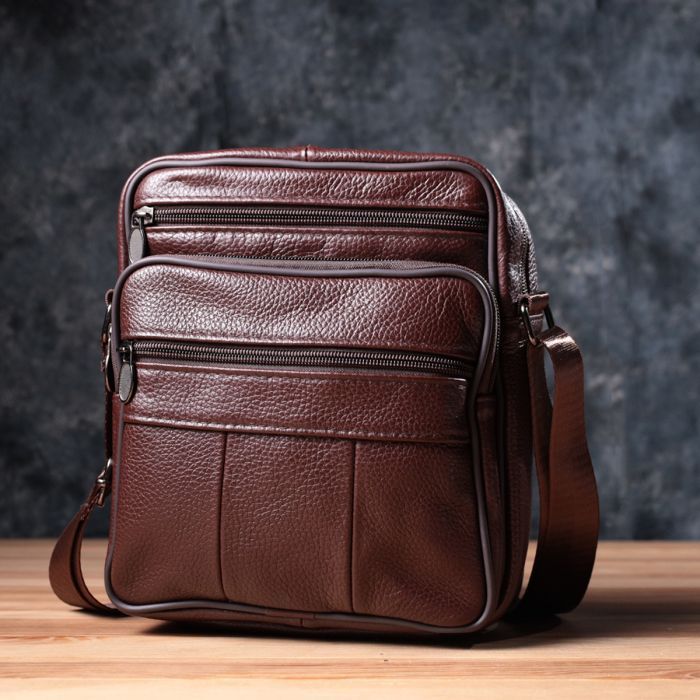 Сумка Vintage Из натуральной кожи Коричневая (22858) изображение 10