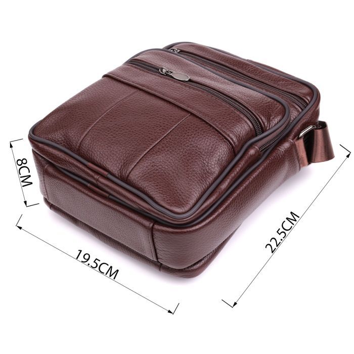 Сумка Vintage Из натуральной кожи Коричневая (22858) изображение 3