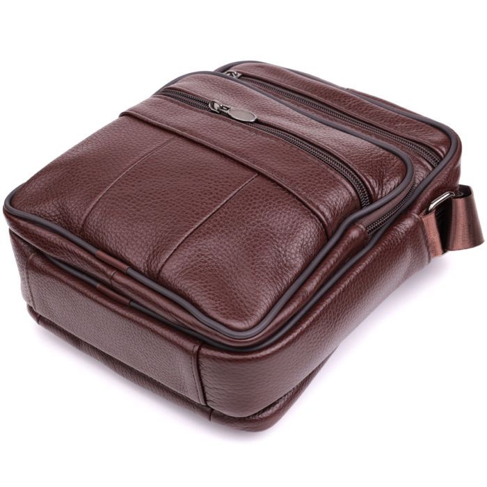 Сумка Vintage Из натуральной кожи Коричневая (22858) изображение 6