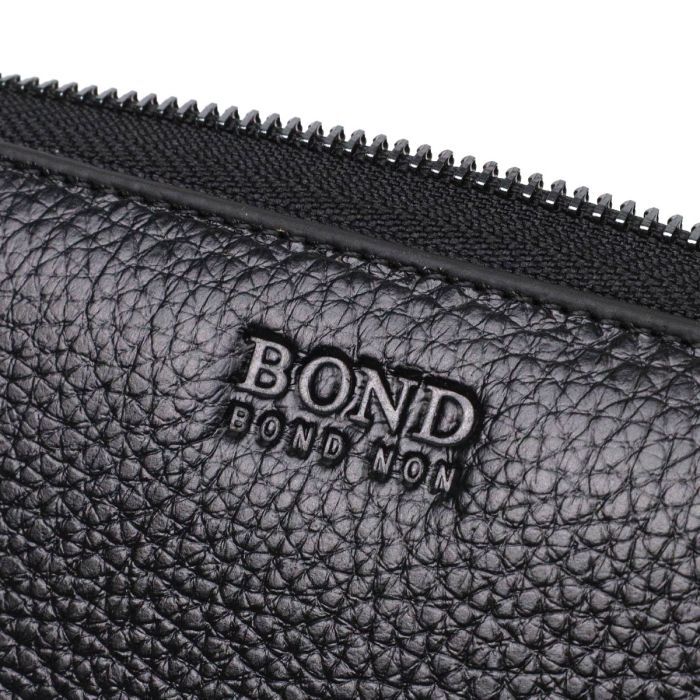 Гаманець Bond Accessories З двома відділеннями із натуральної шкіри Чорна (22027) зображення 5