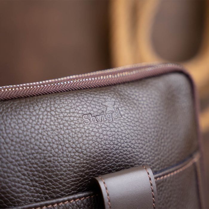 Сумка Shvigel На два отделения кожаная Черная (11283) изображение 12