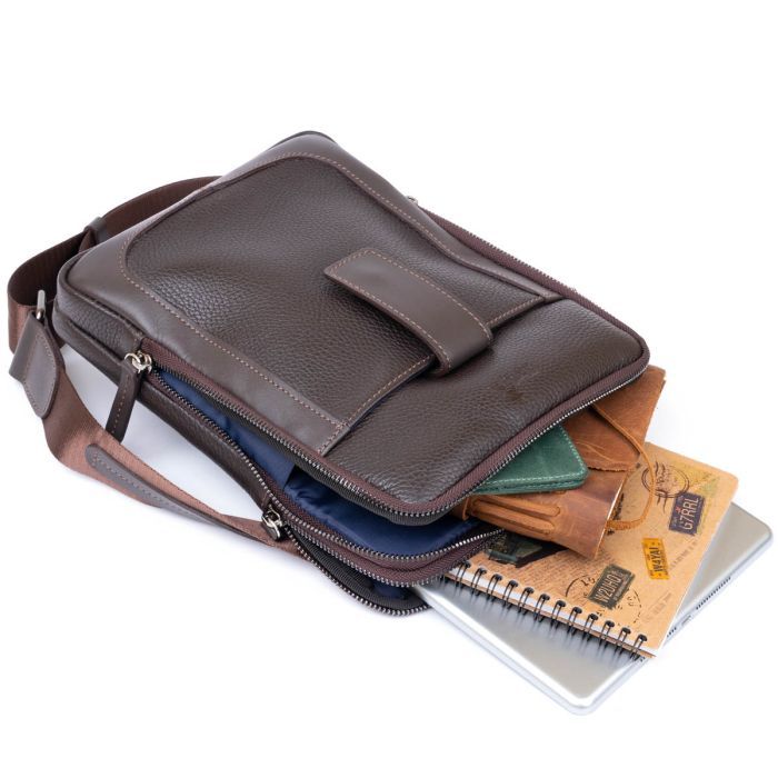 Сумка Shvigel На два отделения кожаная Черная (11283) изображение 5