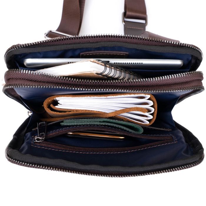 Сумка Shvigel На два отделения кожаная Черная (11283) изображение 7