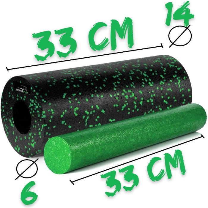 Масажный ролик PowerPlay PP-4348 2 in 1 EPP Foam Roller 33x14см Чорно/Зелений (PP_4348_Green_(33*14)) изображение 10
