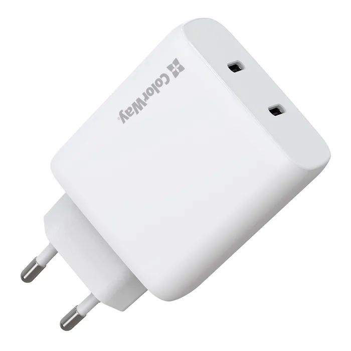 Зарядное устройство ColorWay GaN Mini 50W PD Port PPS USB (Type-C PD 30W + Type-C PD 20W) white (CW-CHS050PD-WT) изображение 5