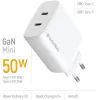 Зарядное устройство ColorWay GaN Mini 50W PD Port PPS USB (Type-C PD 30W + Type-C PD 20W) white (CW-CHS050PD-WT) изображение 7