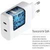 Зарядное устройство ColorWay GaN Mini 50W PD Port PPS USB (Type-C PD 30W + Type-C PD 20W) white (CW-CHS050PD-WT) изображение 8