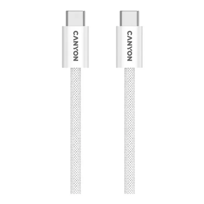 Дата кабель USB-C to USB-C 1.0m 60W Magnet Braided White Canyon (CND-CCMG60AB15W) зображення 4