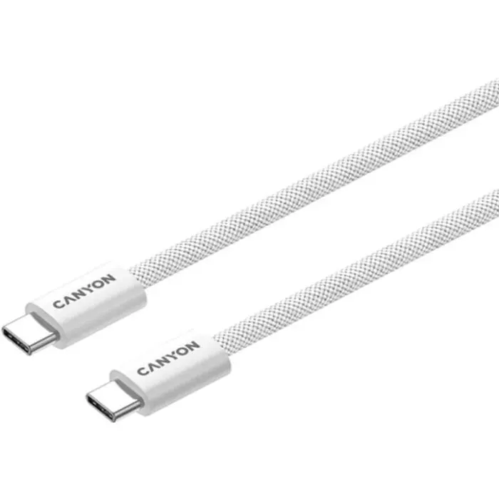 Дата кабель USB-C to USB-C 1.0m 60W Magnet Braided White Canyon (CND-CCMG60AB15W) зображення 5