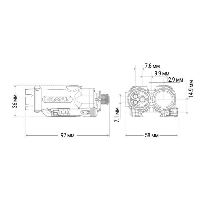 Тактический блок Holosun LE321-GR (LE321G) Green & IR / White & IR illuminator (747051) изображение 8