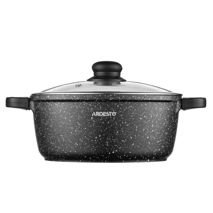 Кастрюля Ardesto Gemini Anzio скляна кришка 20 см 2,5 л чорна (AR2420GE) изображение 2