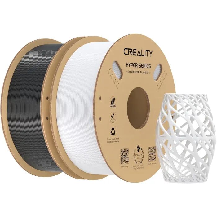 Пластик для 3D-принтера Creality Hyper PETG 1.75мм, black+white, 2x1кг (3301030075)