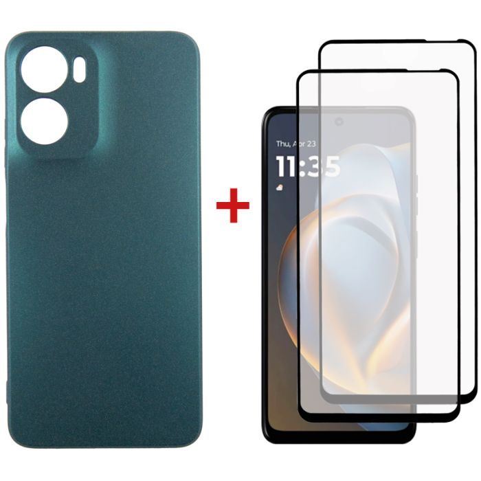 Чохол до мобільного телефона Dengos Motorola G05 Soft + glass 2pcs (Green) (DG-CTG2P-18)
