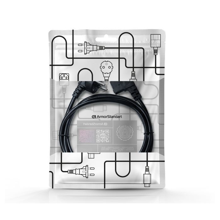 Кабель питания C13 1.8m corner black Armorstandart (ARM73124) изображение 3