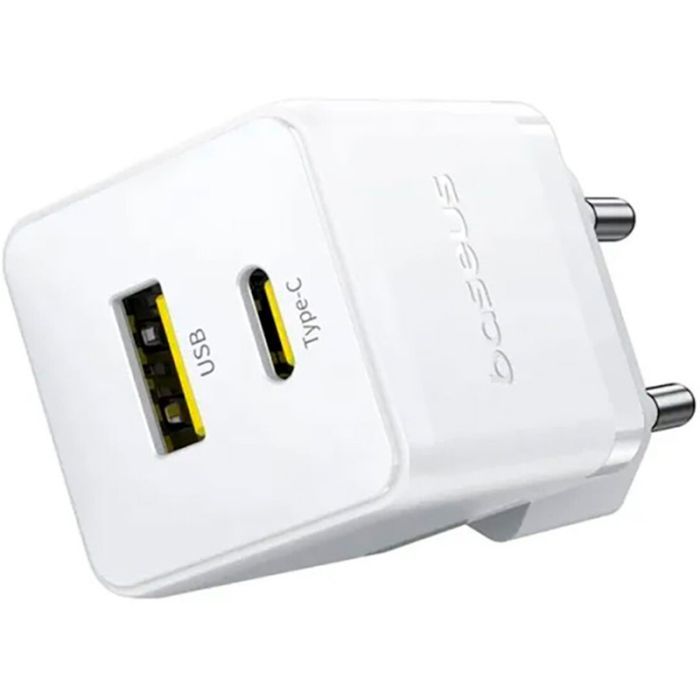 Зарядний пристрій Baseus Palm Fast Charger C+U 20W moon white (P10111608213-00) зображення 2