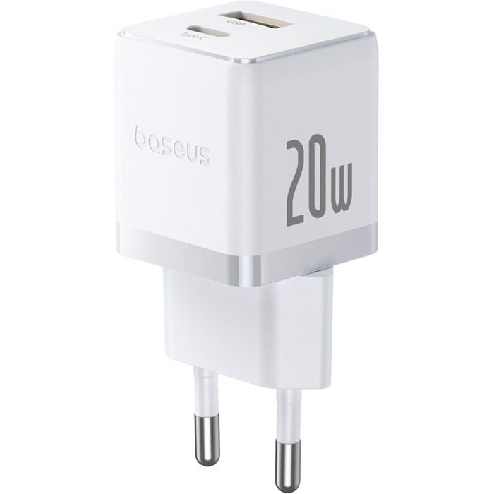 Зарядний пристрій Baseus Palm Fast Charger C+U 20W moon white (P10111608213-00) зображення 3