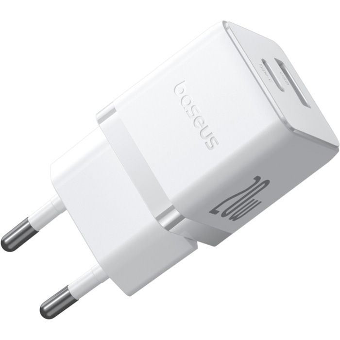 Зарядний пристрій Baseus Palm Fast Charger C+U 20W moon white (P10111608213-00) зображення 4