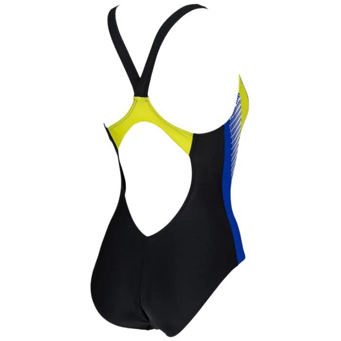 Купальник Arena Threefold V Back One Piece R 006483-780 Чорний/Жовтий/Блакитний 36 (3468336961094) изображение 3