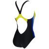 Купальник Arena Threefold V Back One Piece R 006483-780 Чорний/Жовтий/Блакитний 36 (3468336961094) изображение 3