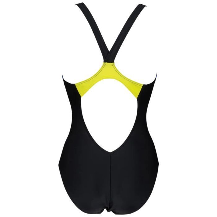 Купальник Arena Threefold V Back One Piece R 006483-780 Чорний/Жовтий/Блакитний 36 (3468336961094) изображение 4
