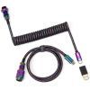 Дата кабель USB 2.0 AM to USB-C 1.08m Premium Coiled Aviator Straight rainbow plated black Keychron (CAB5_KEYCHRON)